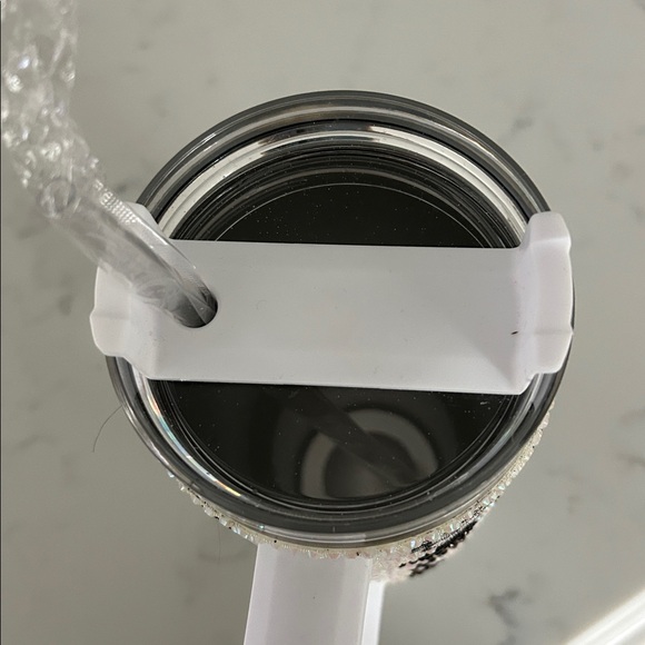 NEW Cow Print Rhinestone Tumbler with Straw - Picture 3 of 3